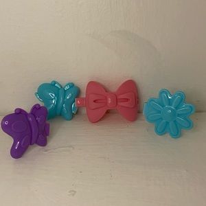 4 fur/hair clips for plushies/dolls